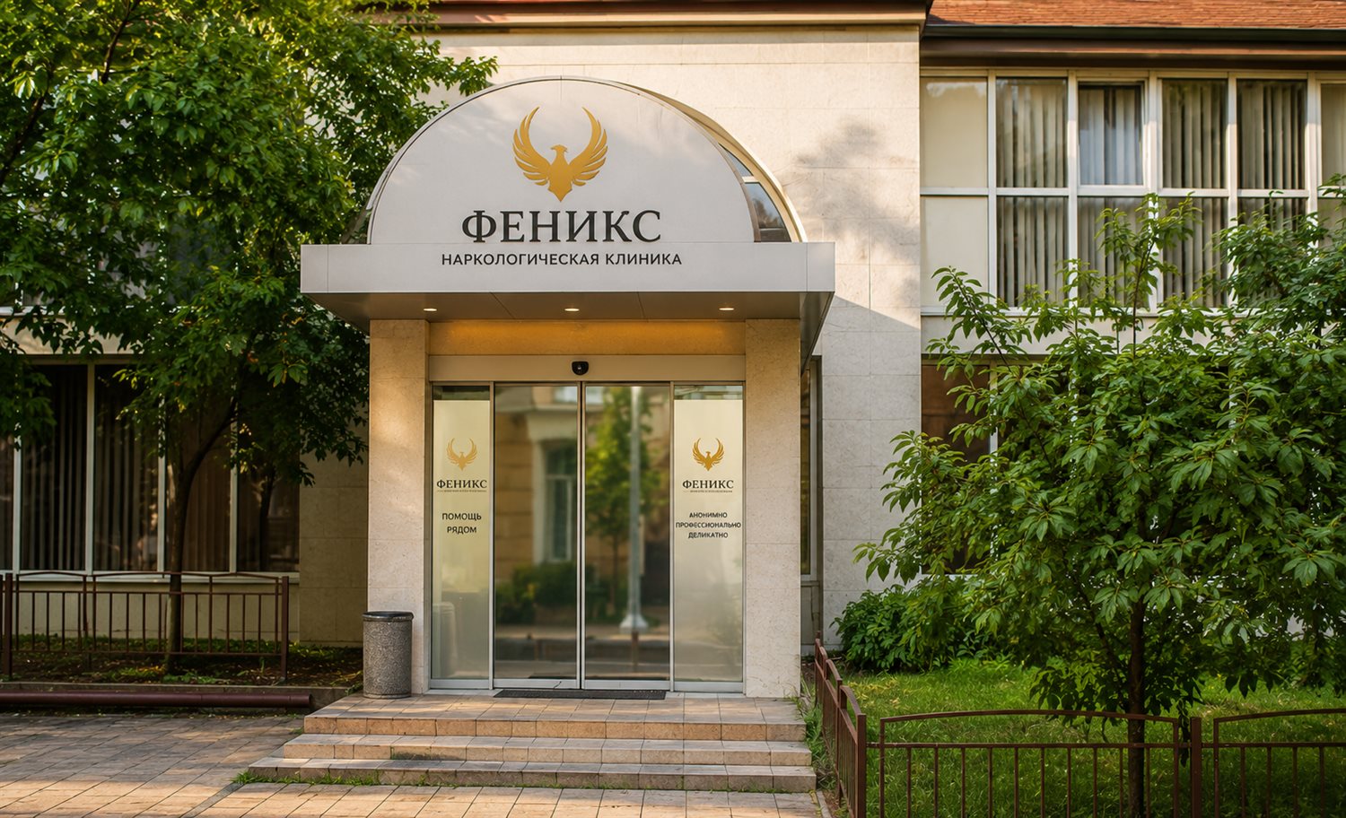 Вход в наркологическую клинику «Феникс» в Находке
